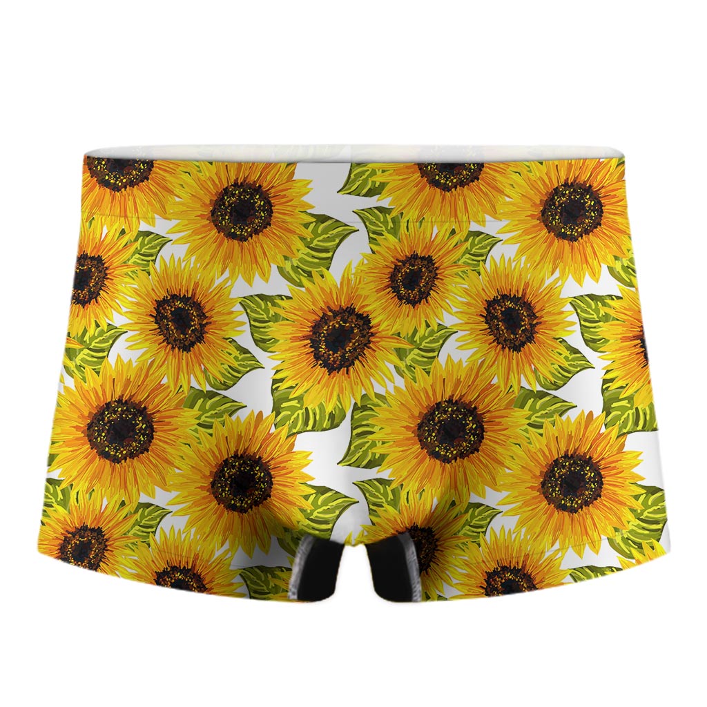 Doodle Sunflower Pattern Print Men's Boxer Briefs