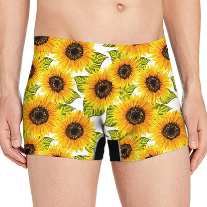 Doodle Sunflower Pattern Print Men's Boxer Briefs