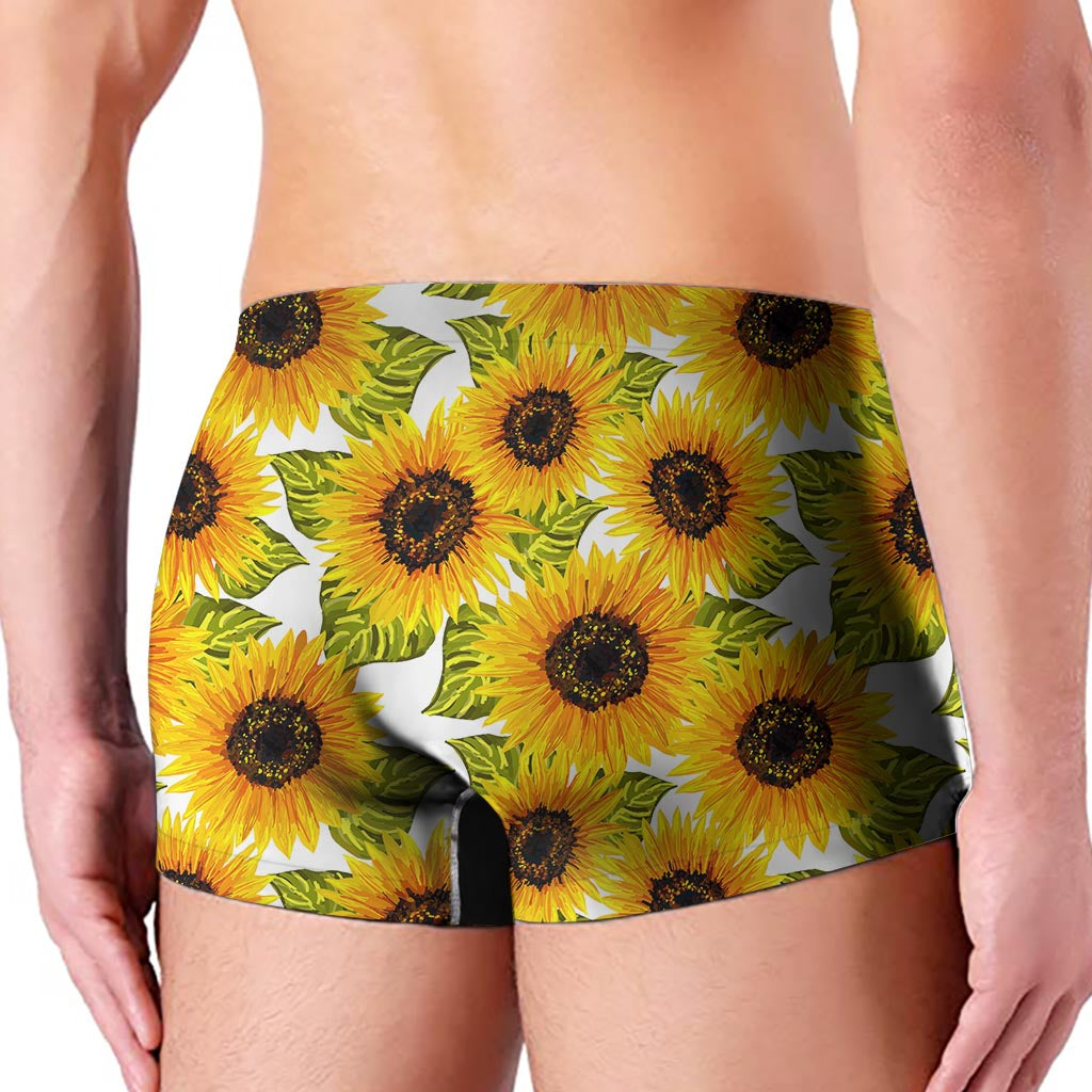Doodle Sunflower Pattern Print Men's Boxer Briefs