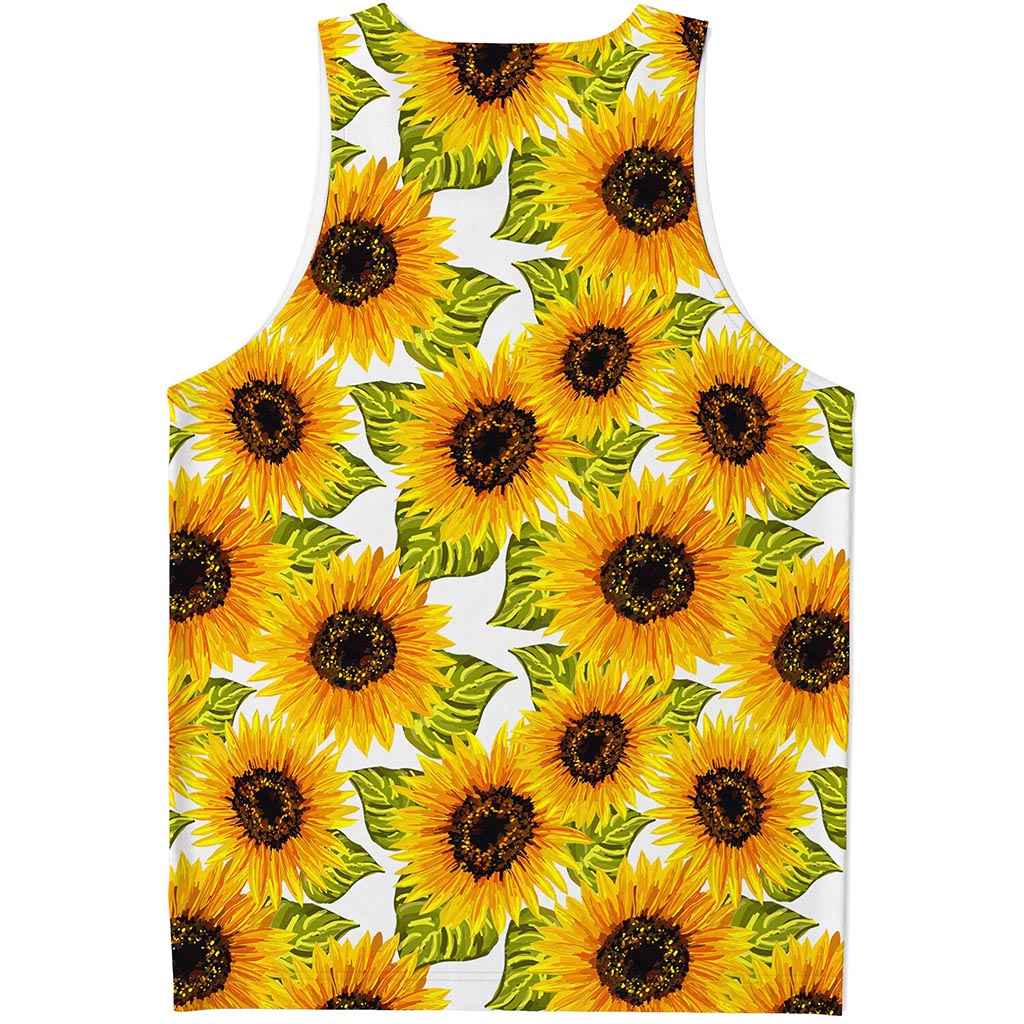 Doodle Sunflower Pattern Print Men's Tank Top