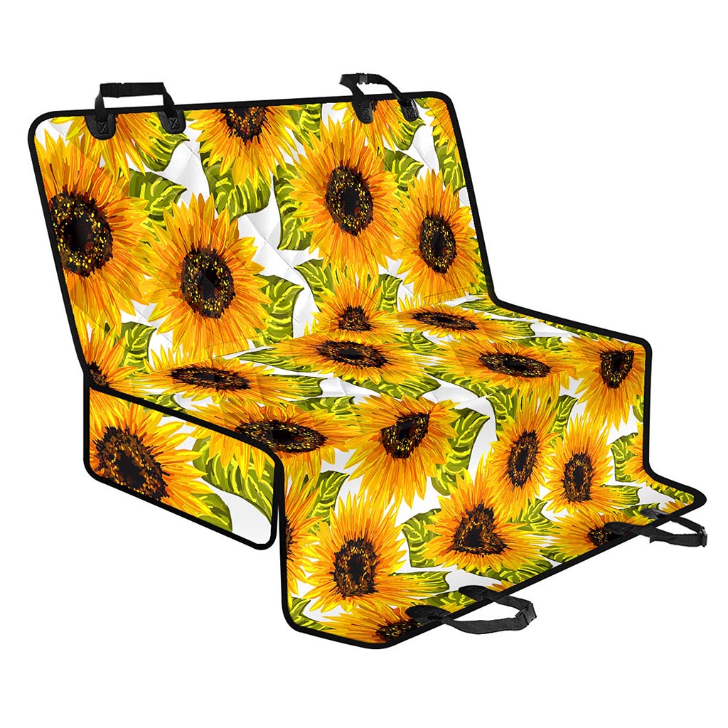Doodle Sunflower Pattern Print Pet Car Back Seat Cover