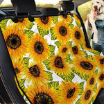 Doodle Sunflower Pattern Print Pet Car Back Seat Cover
