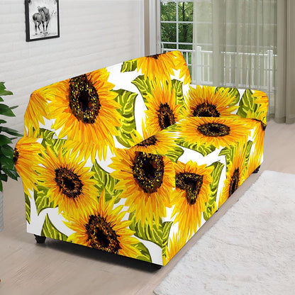 Doodle Sunflower Pattern Print Sofa Cover