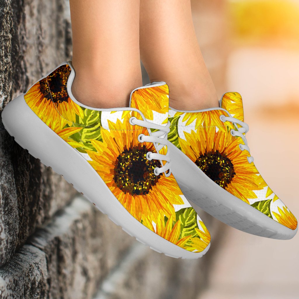 Doodle Sunflower Pattern Print Sport Shoes GearFrost