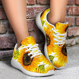 Doodle Sunflower Pattern Print Sport Shoes GearFrost