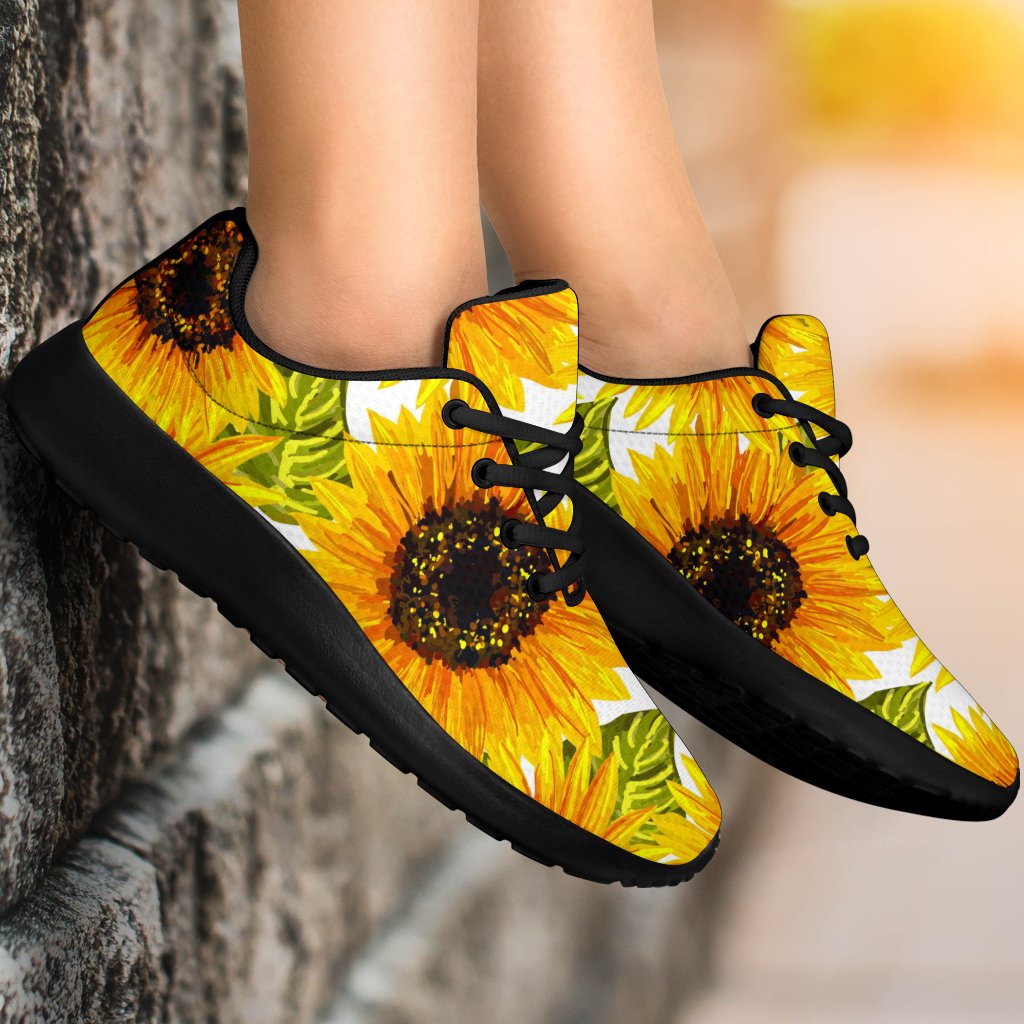 Doodle Sunflower Pattern Print Sport Shoes GearFrost