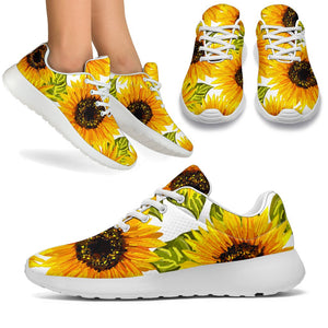 Doodle Sunflower Pattern Print Sport Shoes GearFrost