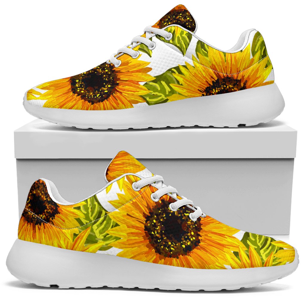 Doodle Sunflower Pattern Print Sport Shoes GearFrost