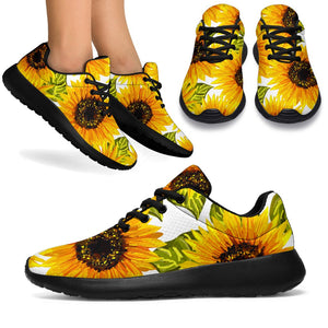 Doodle Sunflower Pattern Print Sport Shoes GearFrost