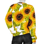 Doodle Sunflower Pattern Print Women's Crewneck Sweatshirt GearFrost