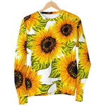 Doodle Sunflower Pattern Print Women's Crewneck Sweatshirt GearFrost