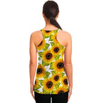 Doodle Sunflower Pattern Print Women's Racerback Tank Top