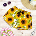 Doodle Sunflower Pattern Print Women's Shorts