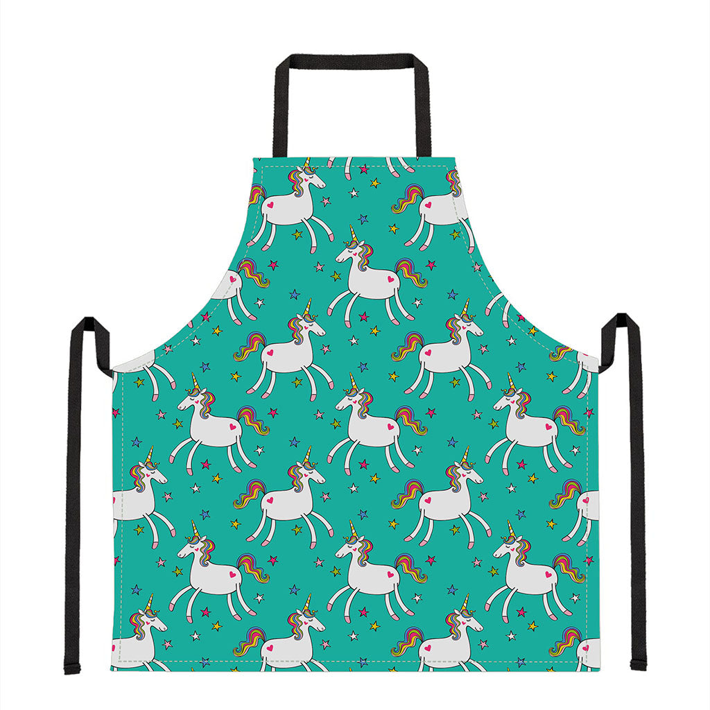 Doodle Unicorn Pattern Print Apron