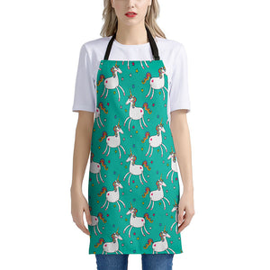 Doodle Unicorn Pattern Print Apron