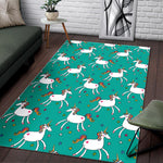 Doodle Unicorn Pattern Print Area Rug GearFrost