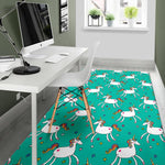 Doodle Unicorn Pattern Print Area Rug GearFrost