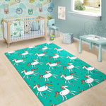 Doodle Unicorn Pattern Print Area Rug GearFrost