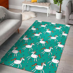 Doodle Unicorn Pattern Print Area Rug GearFrost
