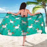 Doodle Unicorn Pattern Print Beach Sarong Wrap