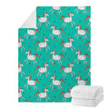 Doodle Unicorn Pattern Print Blanket