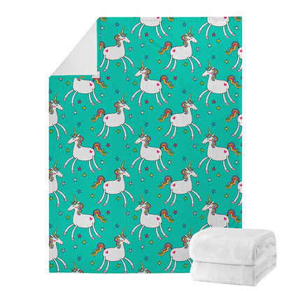 Doodle Unicorn Pattern Print Blanket