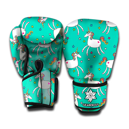 Doodle Unicorn Pattern Print Boxing Gloves