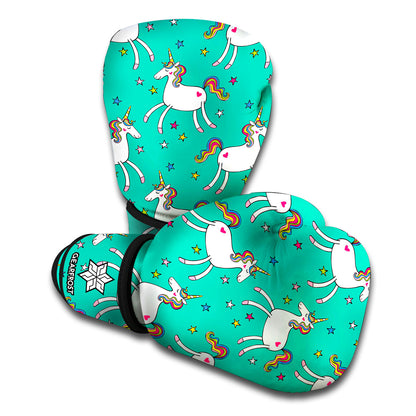 Doodle Unicorn Pattern Print Boxing Gloves