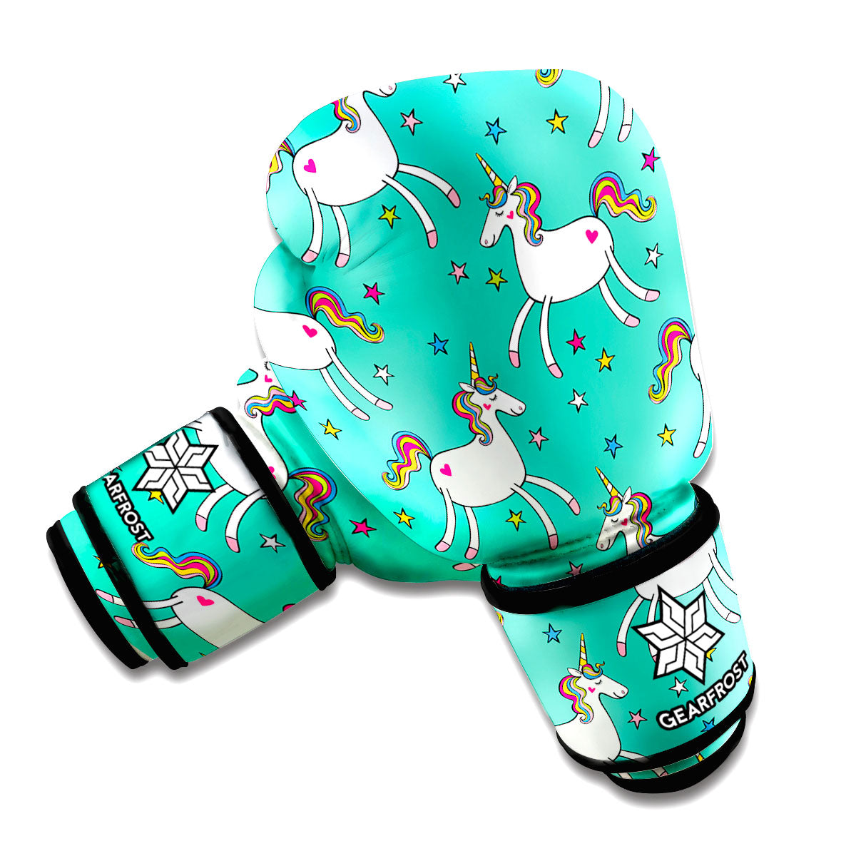 Doodle Unicorn Pattern Print Boxing Gloves