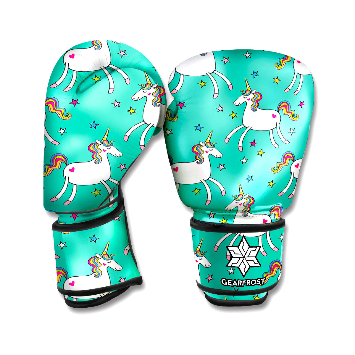Doodle Unicorn Pattern Print Boxing Gloves