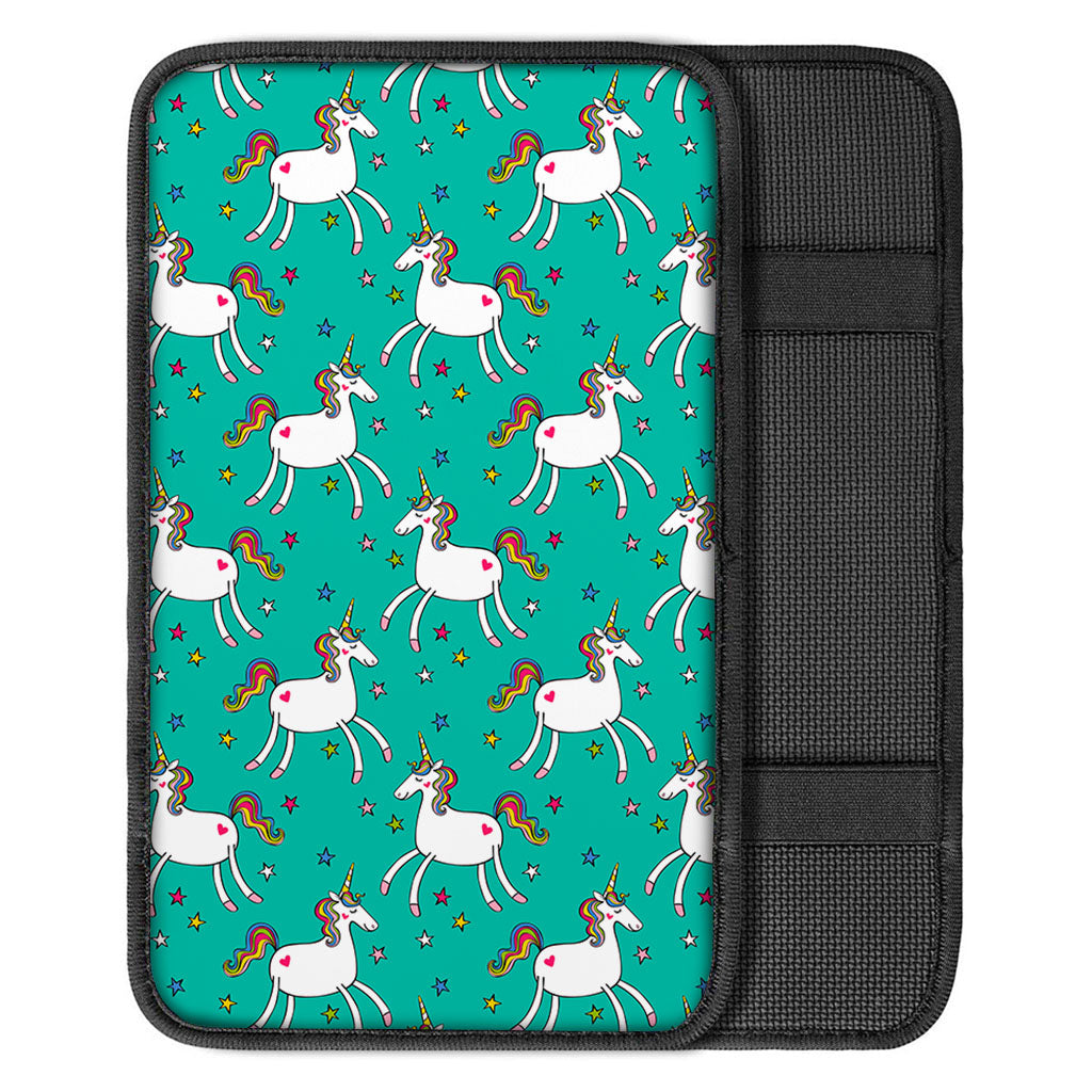 Doodle Unicorn Pattern Print Car Center Console Cover