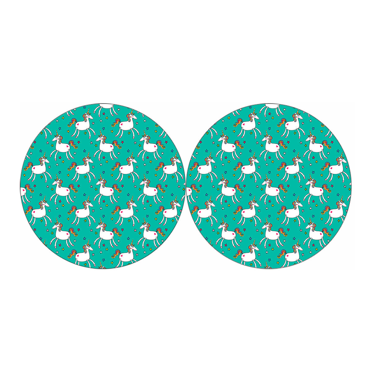 Doodle Unicorn Pattern Print Car Coasters