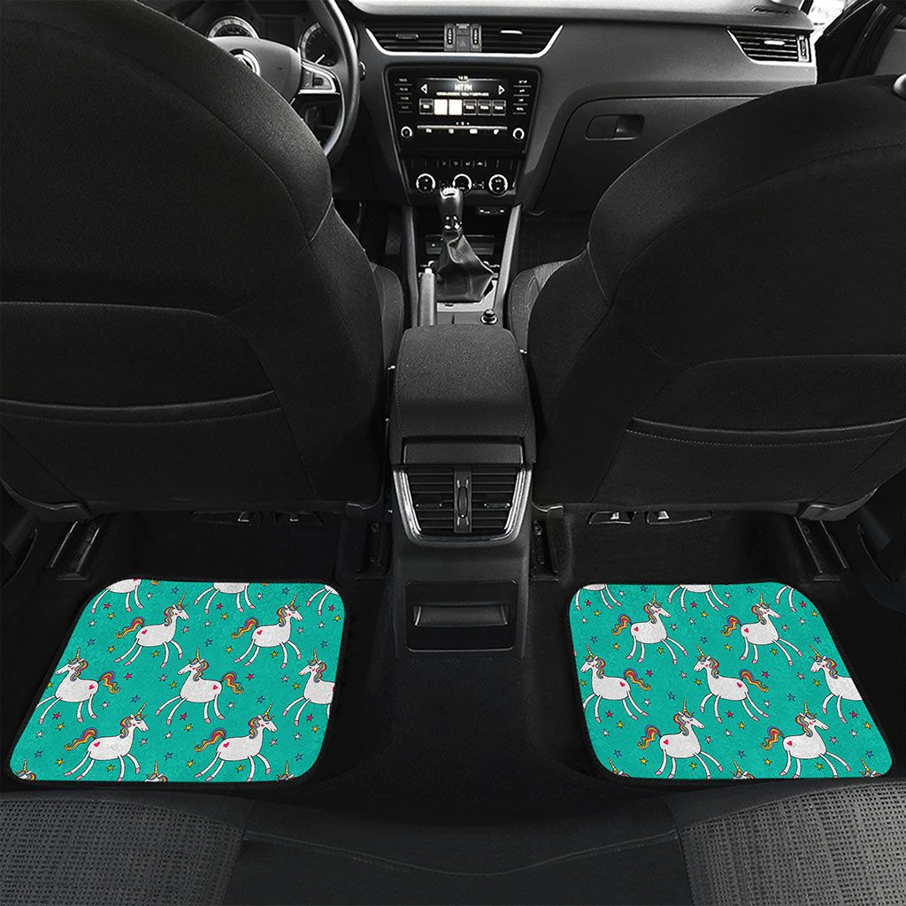 Doodle Unicorn Pattern Print Front and Back Car Floor Mats