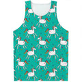 Doodle Unicorn Pattern Print Men's Tank Top