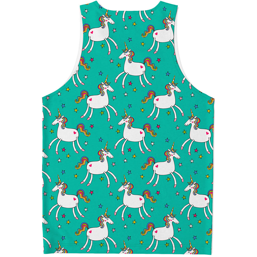 Doodle Unicorn Pattern Print Men's Tank Top
