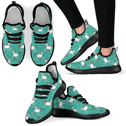 Doodle Unicorn Pattern Print Mesh Knit Shoes GearFrost