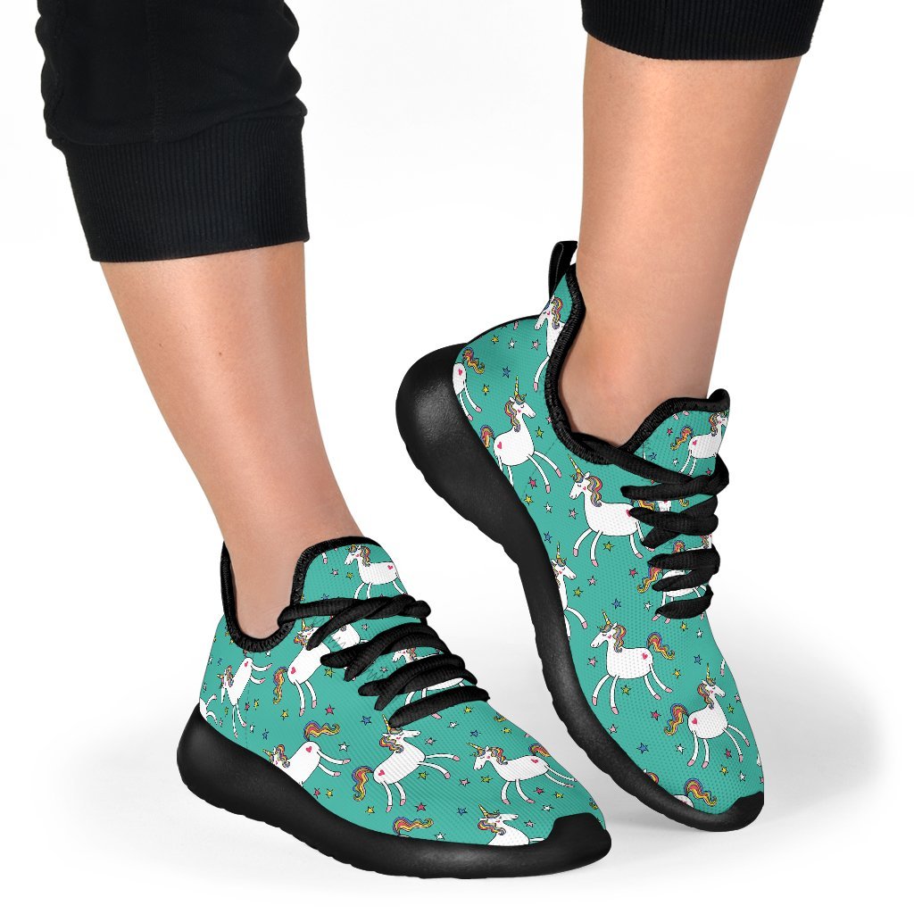 Doodle Unicorn Pattern Print Mesh Knit Shoes GearFrost