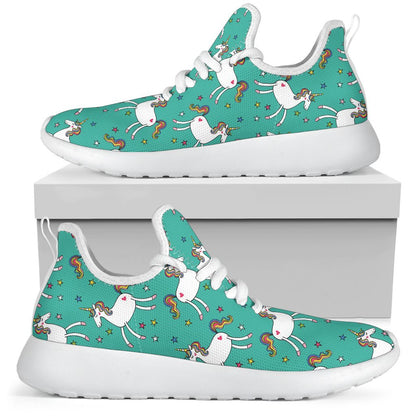 Doodle Unicorn Pattern Print Mesh Knit Shoes GearFrost