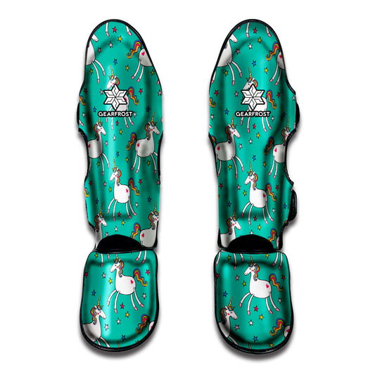 Doodle Unicorn Pattern Print Muay Thai Shin Guard