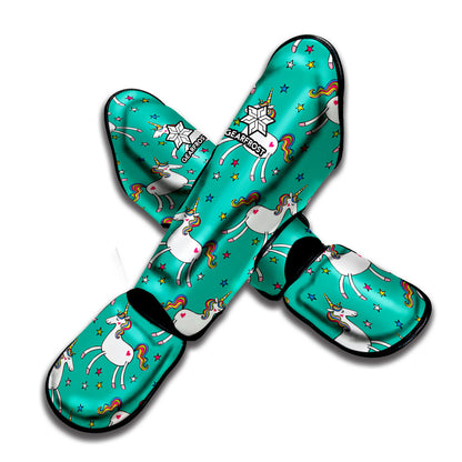 Doodle Unicorn Pattern Print Muay Thai Shin Guard