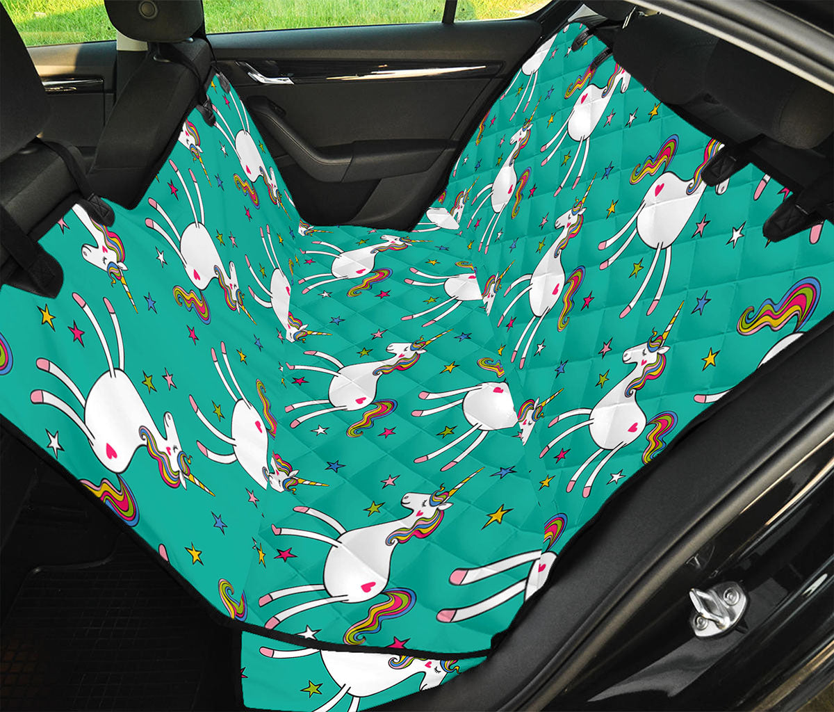 Doodle Unicorn Pattern Print Pet Car Back Seat Cover