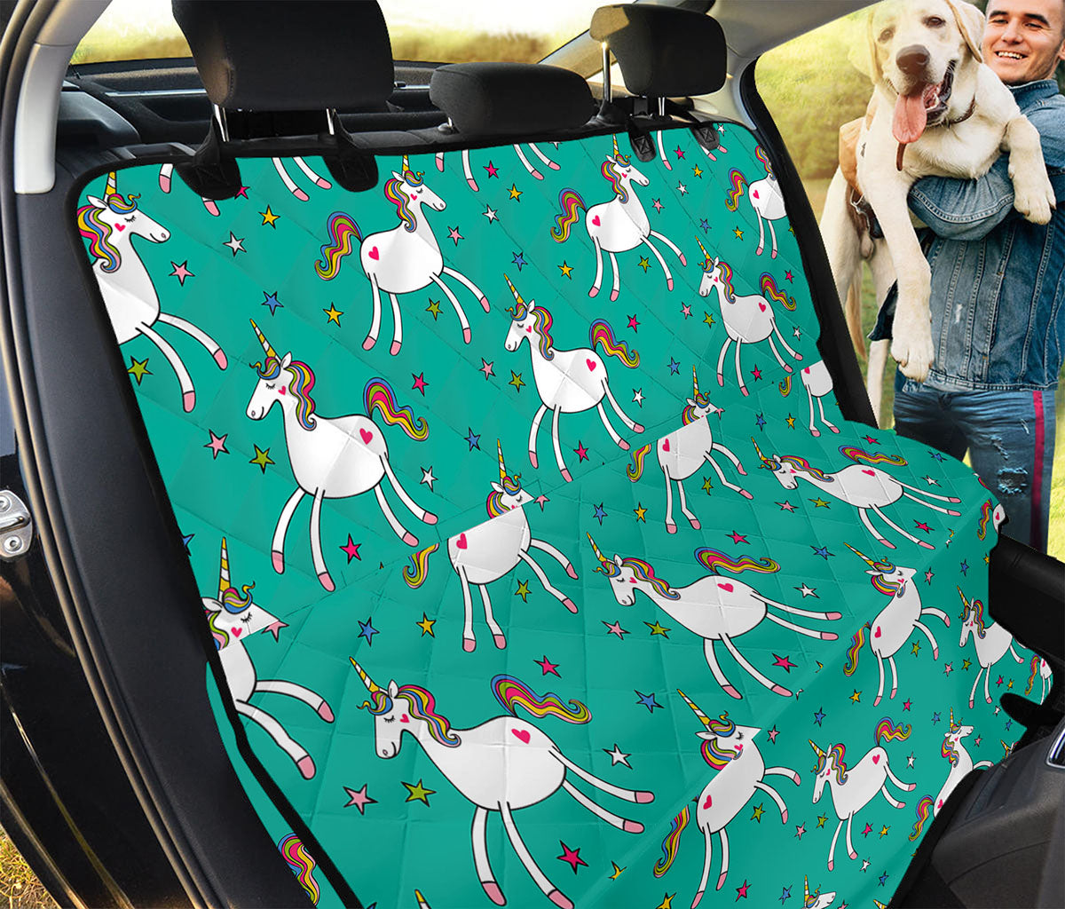 Doodle Unicorn Pattern Print Pet Car Back Seat Cover
