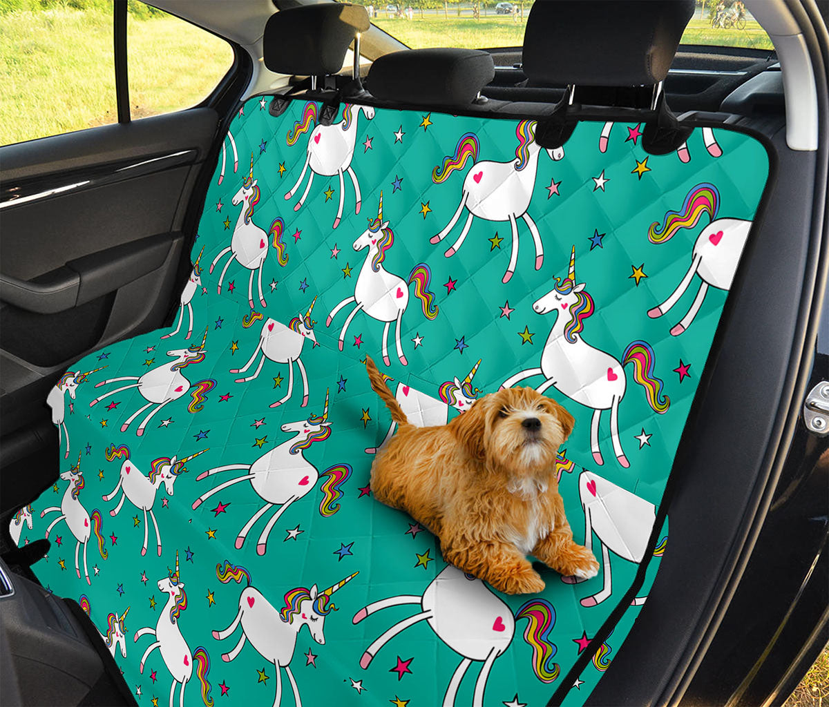 Doodle Unicorn Pattern Print Pet Car Back Seat Cover