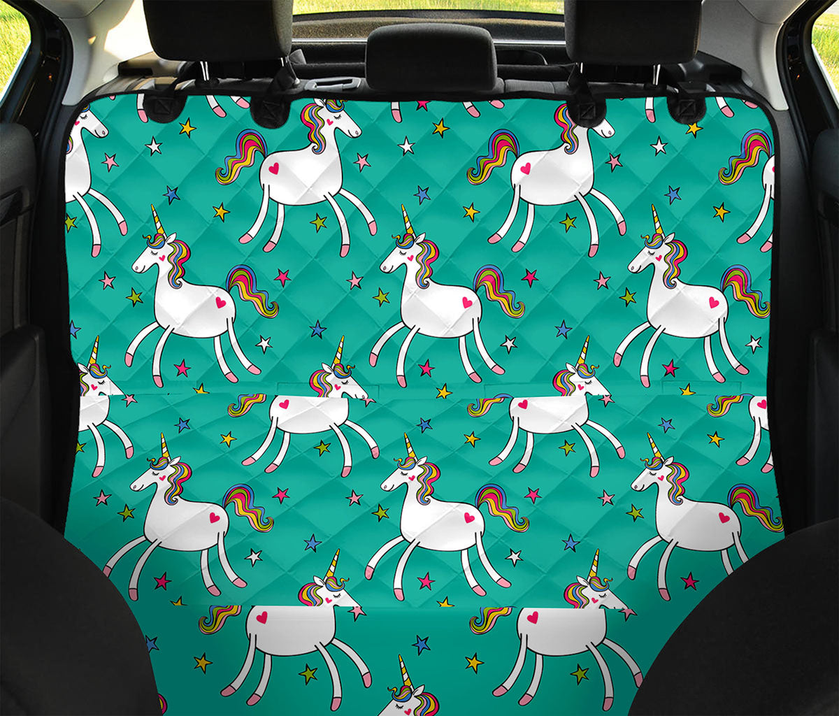 Doodle Unicorn Pattern Print Pet Car Back Seat Cover