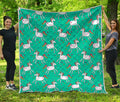 Doodle Unicorn Pattern Print Quilt
