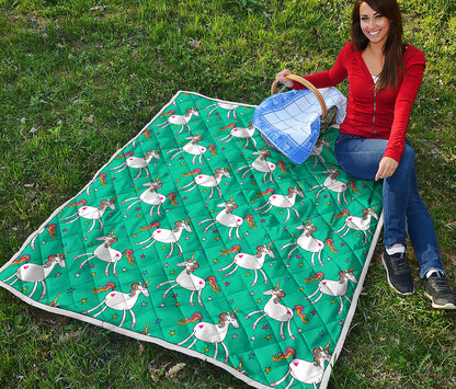 Doodle Unicorn Pattern Print Quilt