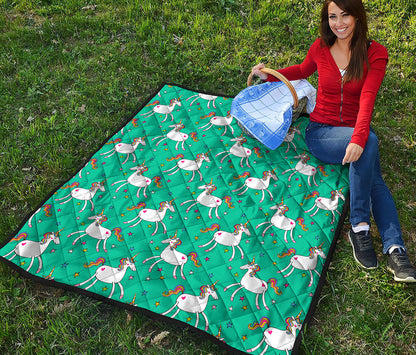 Doodle Unicorn Pattern Print Quilt