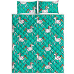 Doodle Unicorn Pattern Print Quilt Bed Set