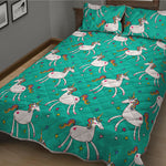 Doodle Unicorn Pattern Print Quilt Bed Set
