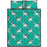 Doodle Unicorn Pattern Print Quilt Bed Set